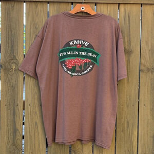 Kahve Natural Coffee Bean Brown Tee Size XL